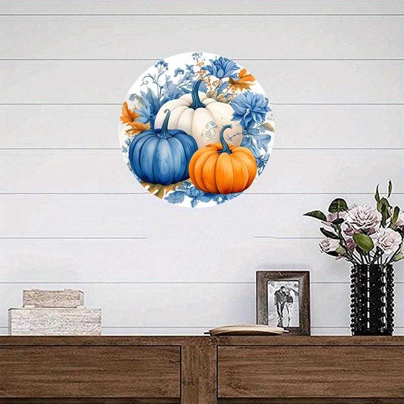 Один алюминиевый знак в виде осеннего тыквенного венка размером 8x8 дюймов — фото 3