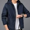Men's Jacket Autumn Hooded Pure Color Coat Casual Trendy Zipper Top Sportswear Jackets