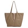 Canvas Bag Women's Large Capacity 2025 New Versatile Simple Leisure Single Shoulder College Student Class Tote Bag