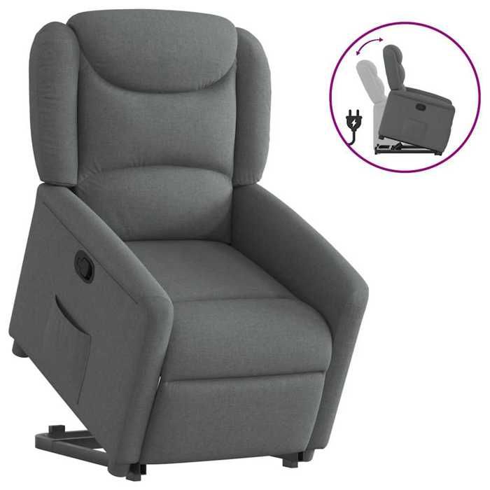 VidaXL Fauteuil inclinable Gris foncé Tissu 3303195