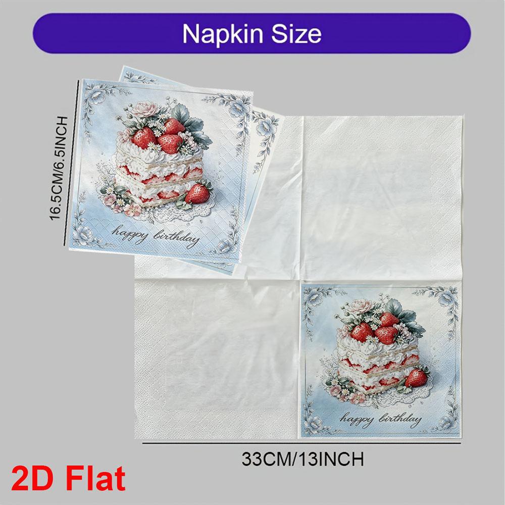 20pcs Disposable Napkins with Cake Pattern Print for Wedding,Parties,and Daily Use for Thanksgiving Fall Christmas Table Decoration