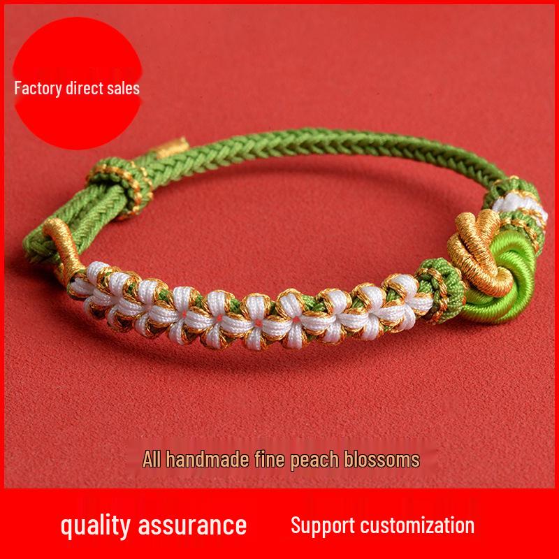 Bracciale Mandala Nodo Chang Rosa Fatto a Mano - Portafortuna Fai da Te Accessorio Gioiello con Corda Intrecciata