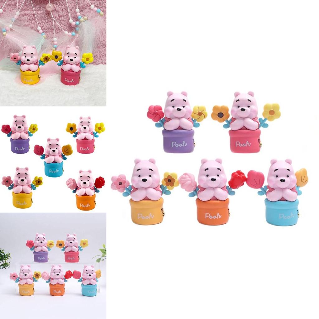 Adorable Winnie The Pooh Bear Creative Flower Pot Figurine Decorative Toy Model
