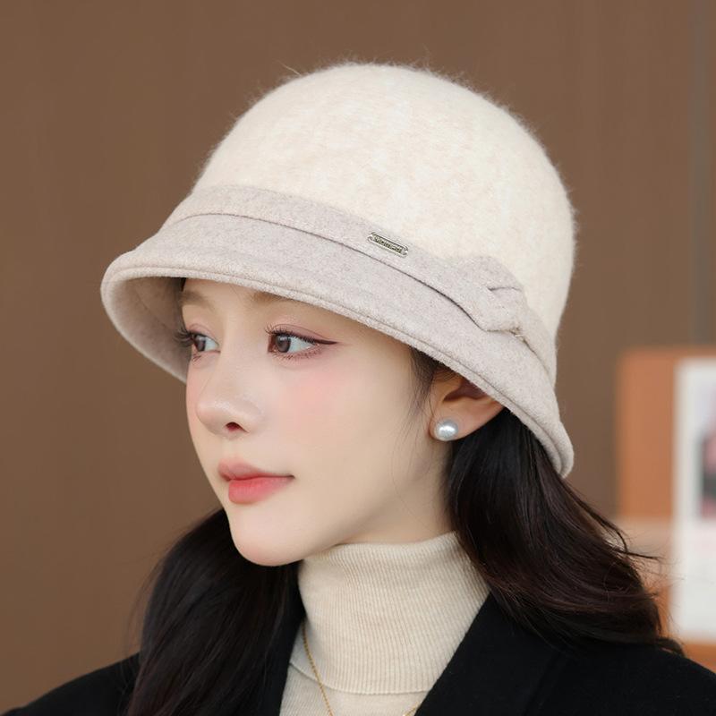 Autumn and Winter Woolen Hat Women's French Bucket Hat Retro Top Hat Thermal Basin Hat Fashion Accessory, Winter Hat for Women, Ladies Winter Hats