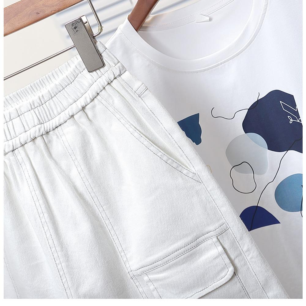 DIMANAF Plus Size Women Shorts Pants 2025  Summer Loose Short Basic High Waist Solid Pants Elastic Waist