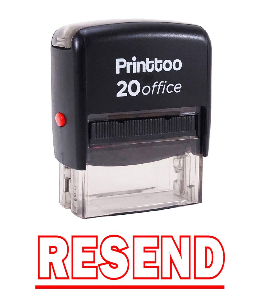 Printtoo Rubber Stamp RESEND Self Inking Office Stationary Custom