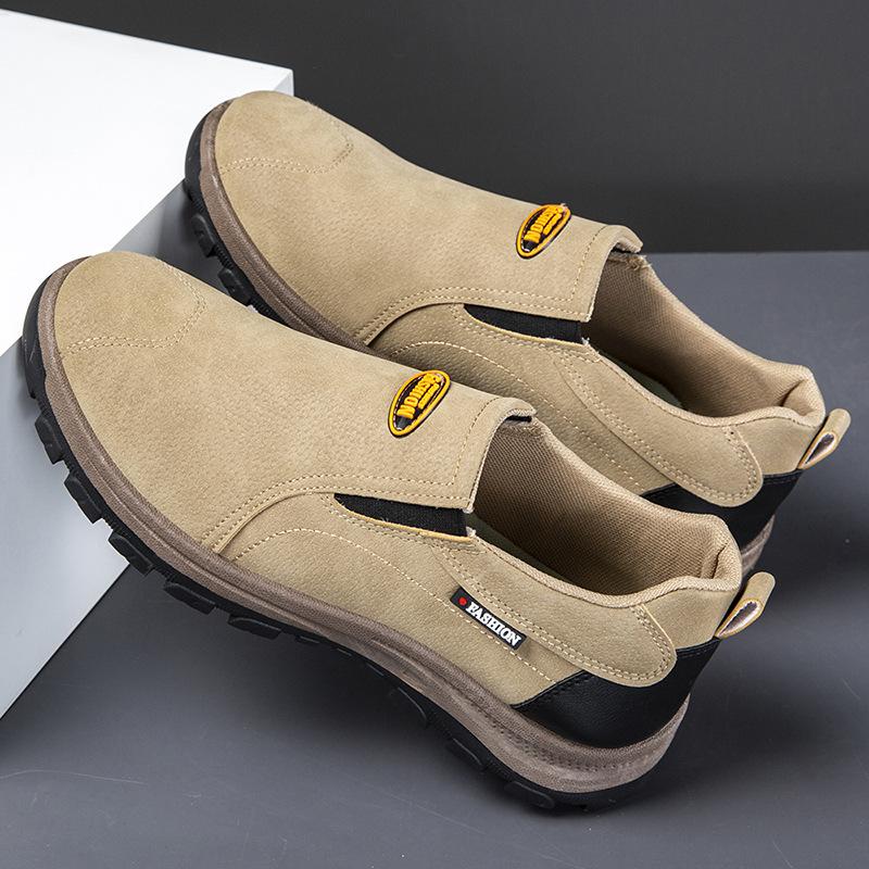 Large size hiking shoes spring new sports and leisure shoes fashionable round head shallow mouth comfortable and breathable men's single shoes