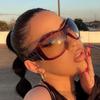 Y2K Face Mask Oversized Frame Sunglasses Women Trendy Ins Sunglasses Outdoor Fashion One-piece Sports Sunglasses