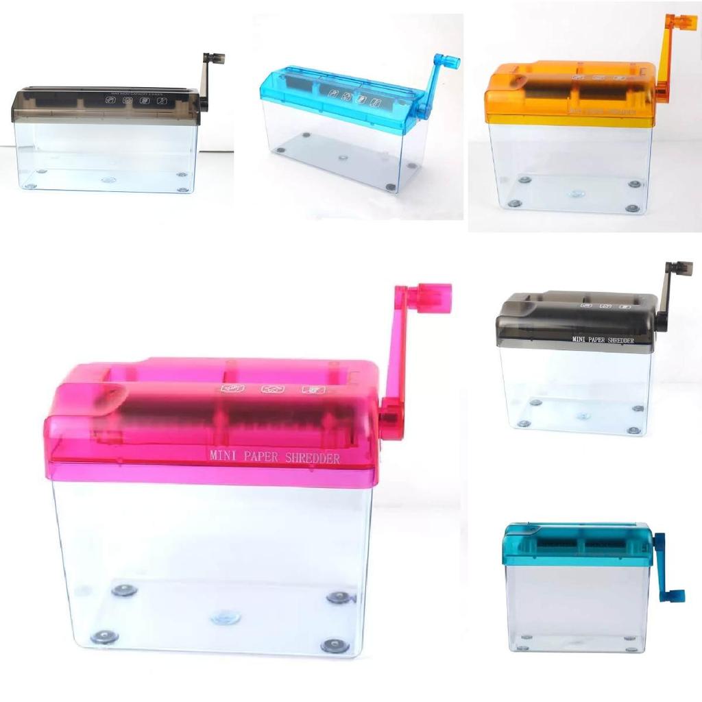 Déchiqueteuse de bureau compacte à coupe droite, manuelle, petite, pour format A4, à manivelle