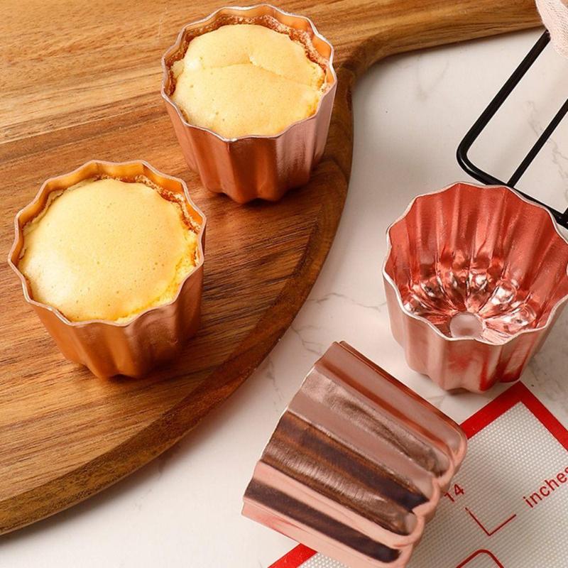 Kakeform Fransk Dessert Non-stick Papirkapsel Eggeterteform Kjøkken Bakeverktøy for Hjemmet Riflet Rund Blomsterform Integrert