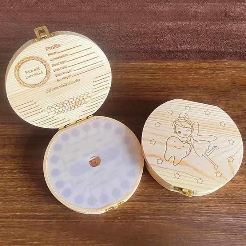 Milchzahndose Holz Kinder Zahnspeicher Zahnfee Dose Organizer Milchzähne Holz Andenken Sammeln Zähne Nabelschnurbox
