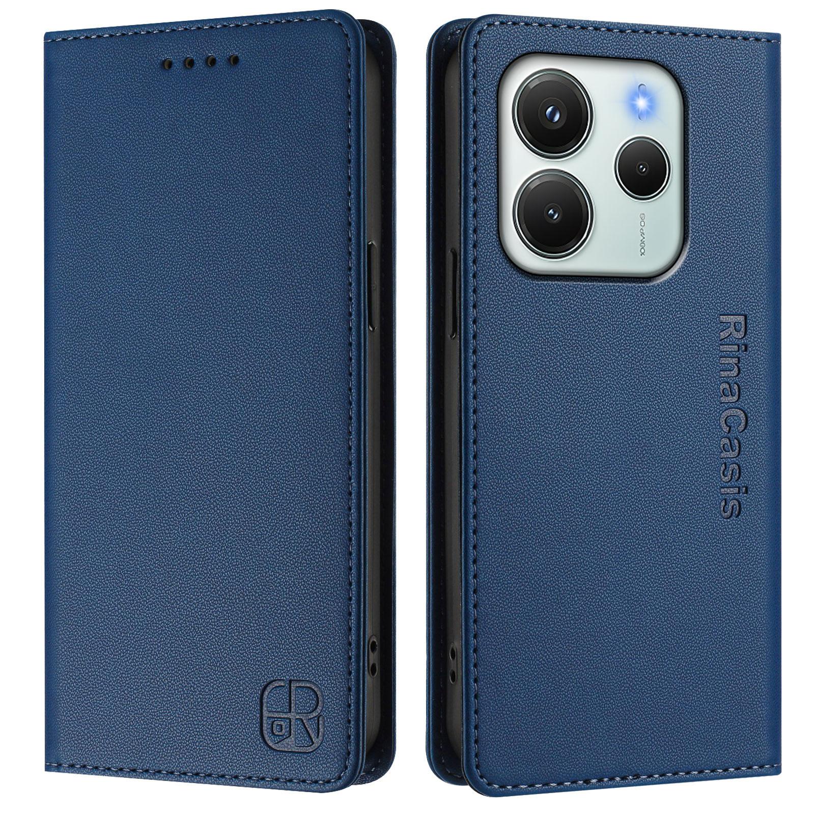 

Для Xiaomi Redmi Note 14 4G (164,84x78,15x8,16 мм) Шкіряний чохол RINACASIS RC01 Чохол для телефону з RFID-блокуванням Гаманець Підставка Dark Blue