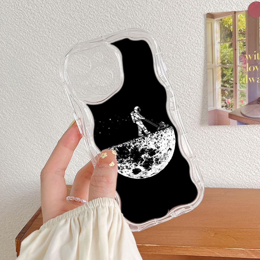 Ae97 Space Moon Astronaut Black Art Protective Phone Cases for Xiaomi PocoX5 F6 Redmi Note 13 12 11 Pro 13C 12C A3 Huawei Honor 90 Wave TPU Back Cover