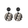 Fashion Boho Retro Button Earrings National Wind Weave Grass Paper Round Earrings Jewelry KTJ
