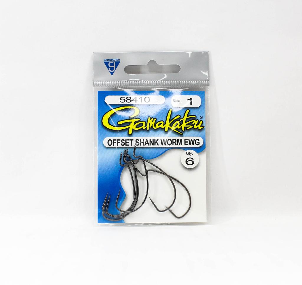 Gamakatsu 58410 Worm Offset Shank EWG NSB Size 1 , 6 Per pack (9596)