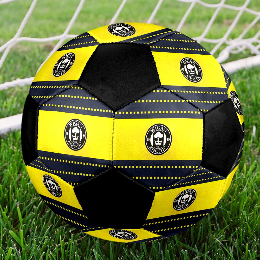 SIZE 5 Wigan Athletic FC Soccer Ball Colorful All Ages Machine Stitched PVC Competition Ready Durable High-Bounce