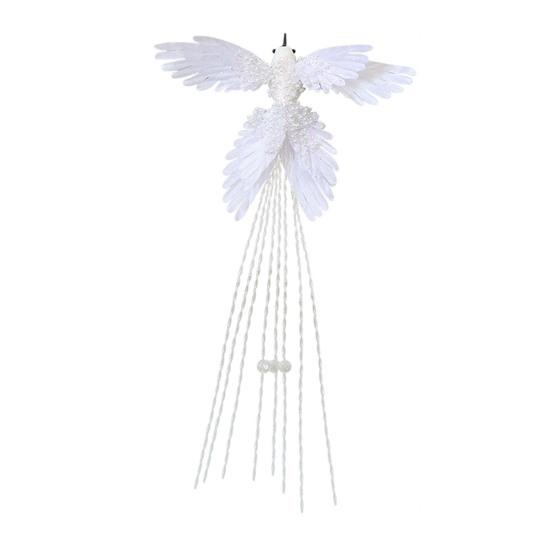 Artificial Glitter Birds Christmas Tree Ornament Realistic Long Tail Hummingbird With Faux