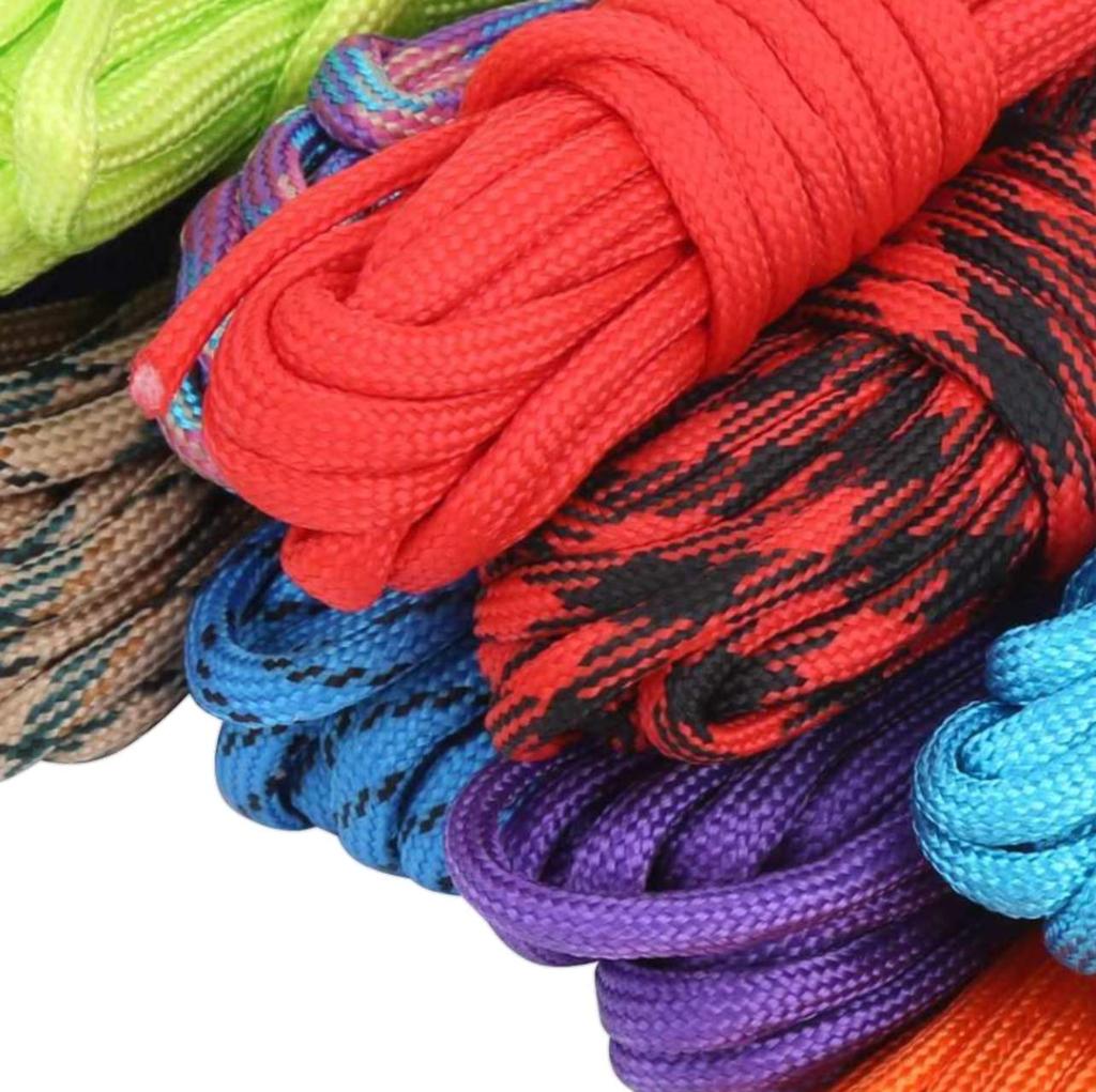 20-Piece Set of 4mm Paracord, 3m X 100mm, for Bracelets, Straps, Collars, and Emergency Preparedness Kits, 280kg Tensile Strength