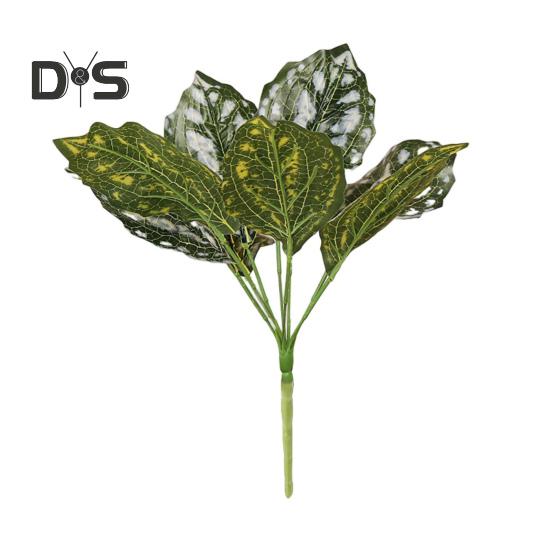 1 Branch Exquisite Workmanship Artificial Green Plant No Water Need Useful 9 Heads Fake Perilla Leaf Artificial Plant Decoration