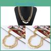 Pearl Layered Necklace For Women With Geometric Design And Water Wave Chain For Gifts And Travel