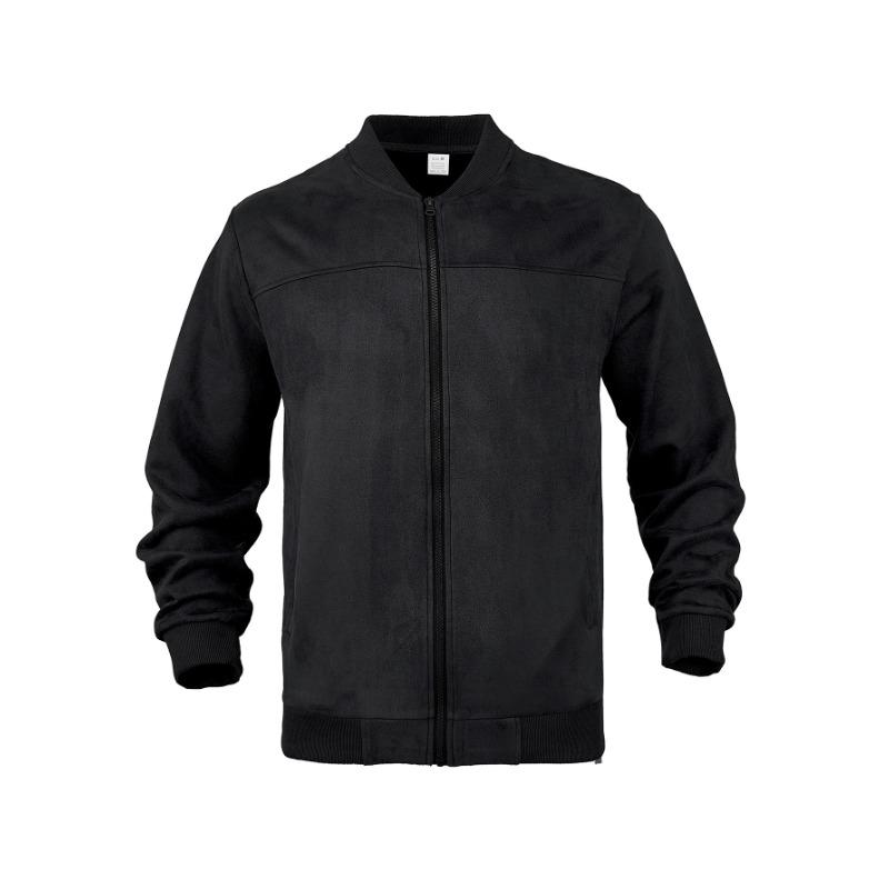 Autumn Casual Retro Long Sleeved Cardigan Jackets Suede Solid Color Zipper Men’s Jacket