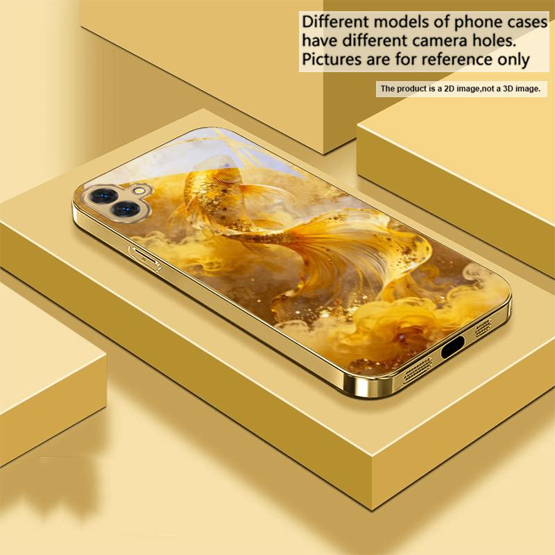 Harmonický zlatý kapr Pro Samsung A 01 52S A04 A05S A10 A12 13 22 23 24 36 42 M02 Note 10 20Ultra 8 9 Zlaté skleněné pouzdro na telefon