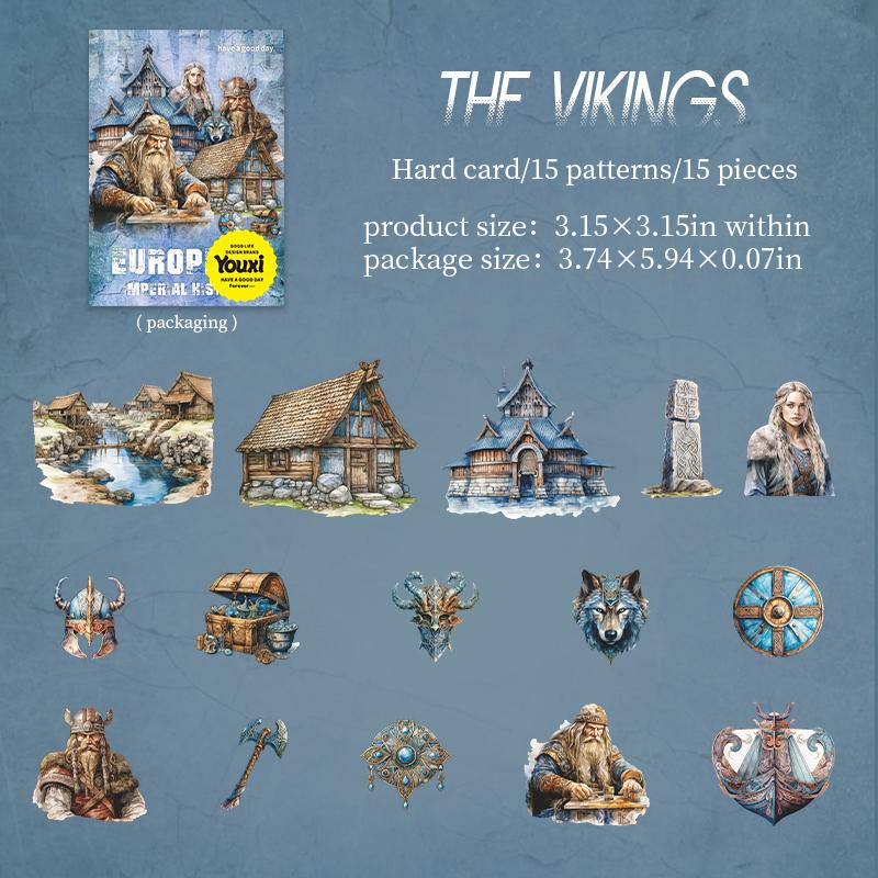 

European Egyptian Pope Vintage Theme Character Card Stickers 15 Sheets For Scrapbooking Journal DIY Decoration Collage Diary