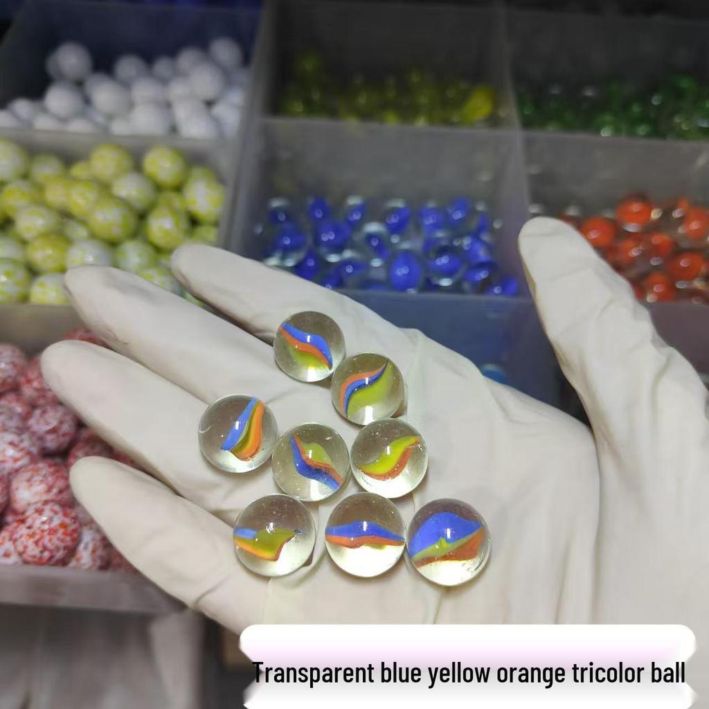 16mm Mixed Checkered Glass Beads & Marbles - Nostalgic Crystal Balls for Kids