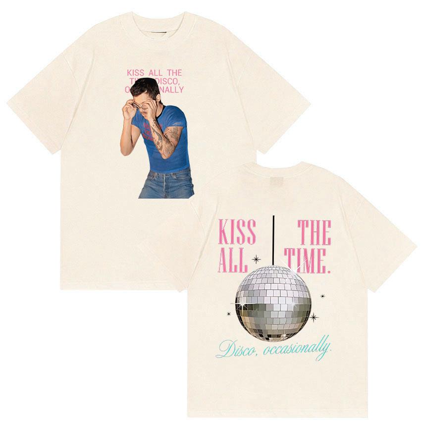 Harry Styles Kiss All The Time Tour Tshirt UNISEXs Vintage Oversized Cotton Tees Unisex High Quality YK Short Sleeve Tops