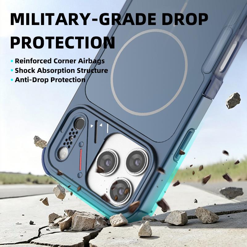 Luxury Armor Magnetic Phone Case For iPhone 17 16 15 14  13 Pro Max 15 Plus For Magsafe Anti-slip Bumper Shockproof Cover