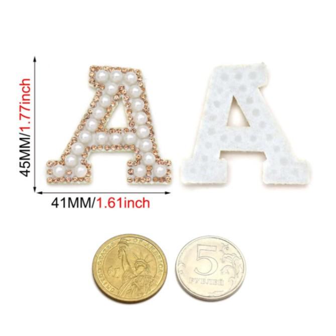 Self-Adhesive Pearl Rhinestone Letter Stickers: 26 DIY Jewelry & Clothing Accessories