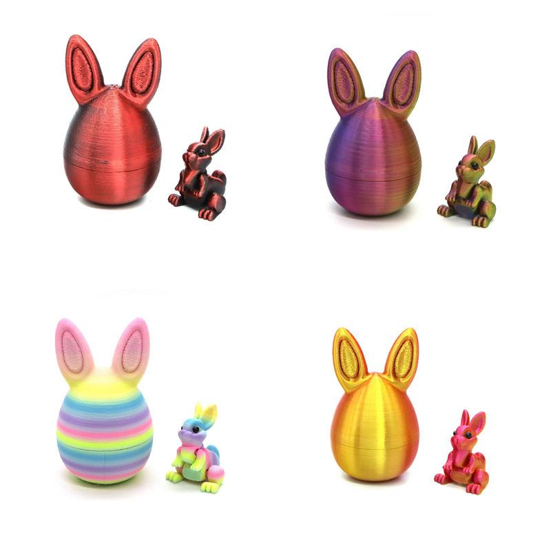 Easter Bunny Ornament 3D Printed Ornament Cute Rabbit Eggs 3d Printing Easter Eggs Desk Accessories Easter Day Party Gift