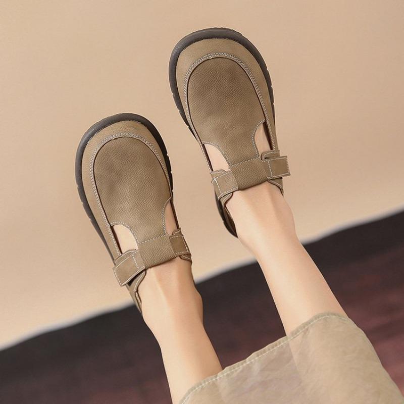 Large size casual shoes women's spring new round head low heel flat sole shoes