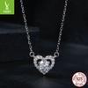50 Points Moissanite Love Necklace Wedding, Romantic Proposal S925 Sterling Silver Heart Collarbone Chain