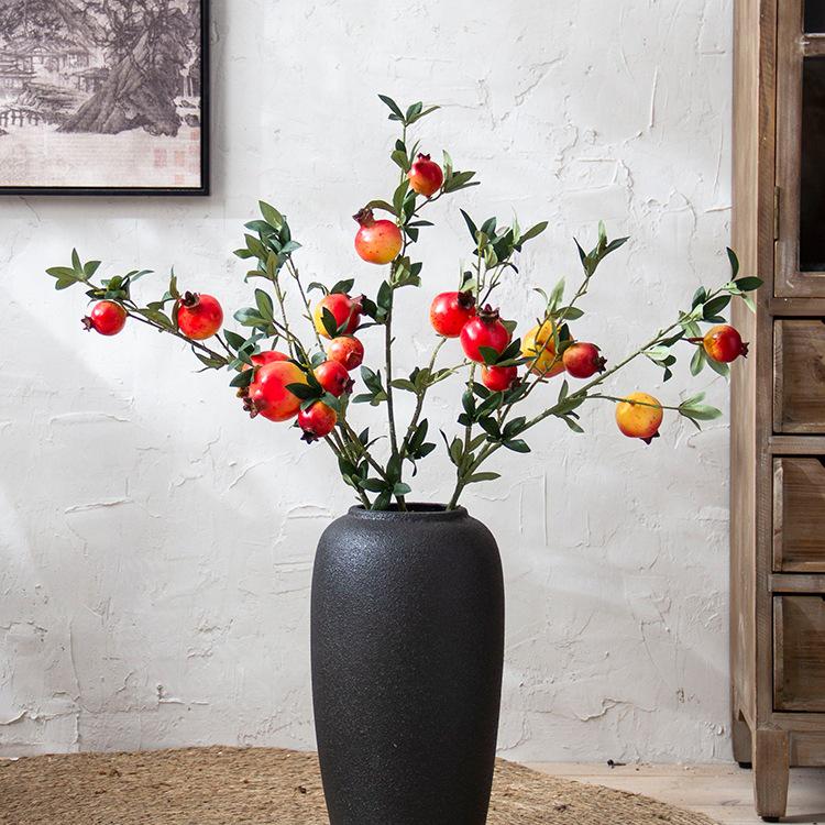 Jingdezhen Black Coarse Pottery Floor Vase: Modern Minimalist Japanese Decor for Hotel, Homestay, or Living Room.
