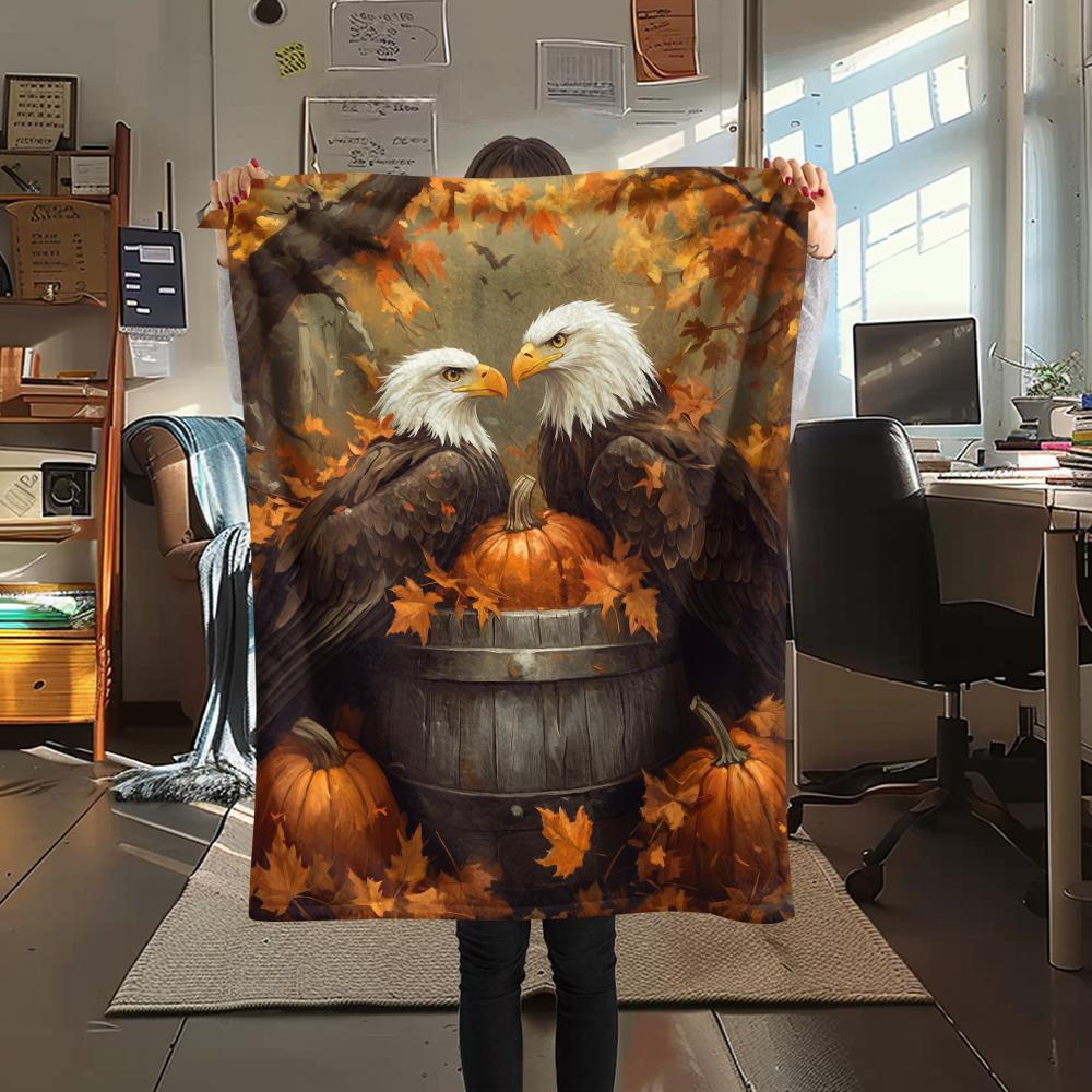 Eagle and Plants,pattern Flannel Blanket, High quality Comfortable for All Seasons, Home Decor, Warmth and Comfort, Perfect for Gifts.