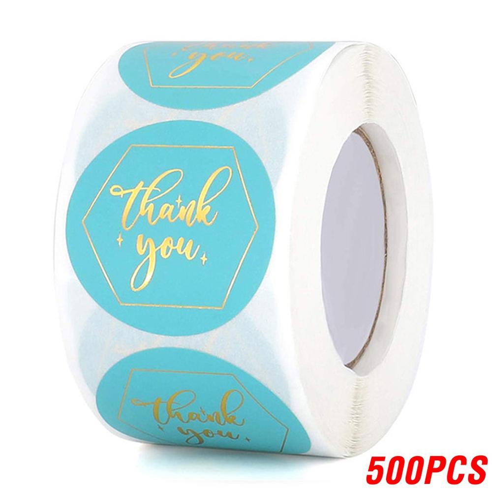 100-500pcs Thank You Stickers 1inch Gold Foil Paper Seal Labels for Handmade Wedding Gift Stationery Decoration