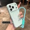 Matte for Magsafe Candy Color Lanyard Case for iPhone 16 17 Pro Max Air 15 14 Plus 12 13 11 Wrist Strap Liquid Silicone Cover