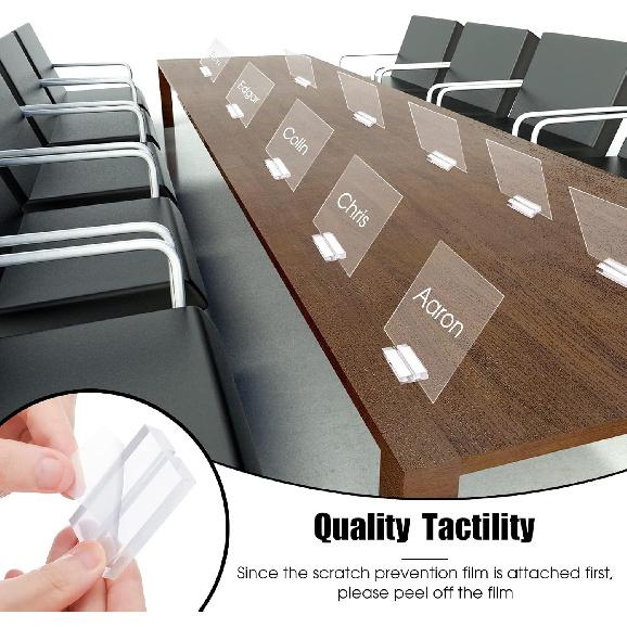 Blulu 20 Pieces Acrylic Place Card Holders 2 Inch Clear Stands Base with 3 Mm Card Slot Numbers Display Table Sign for Wedding Exhibition Office Cafe