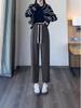 High-Waisted White Fleece-Lined Wide-Leg Women's Straight-Leg Pants, Winter 2025 Collection