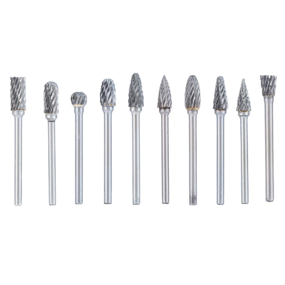 

10Pcs Tungsten Carbide Grinding Heads Rotary Burr Set for Wood Metal Engraving Milling Carving A