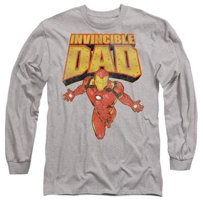 Iron Man Unisex Adult Invincible Dad Flying Fathers Day T-Shirt