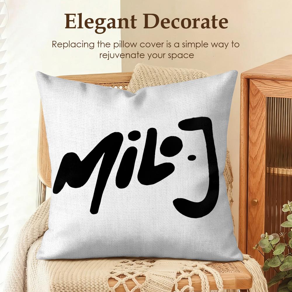 

Rapper SInger MMilo j Cushion Cover Natural Linen Organic Fabric DoubleSided Printing Sofa Home Decor Gift Pillow Case 30x30cm