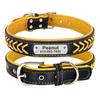 Personalized PU Leather Dog Collar Custom Braided Dog Collars Padded Pet Necklace Free Engraving for Small Medium Large Dogs Pug