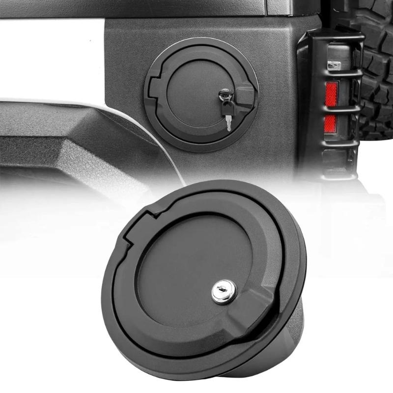 Corrosion Resistant Protective Lockable Gas Fuel Door Caps Cover With Security Lock For JLU 2018-2023 Easy Installation