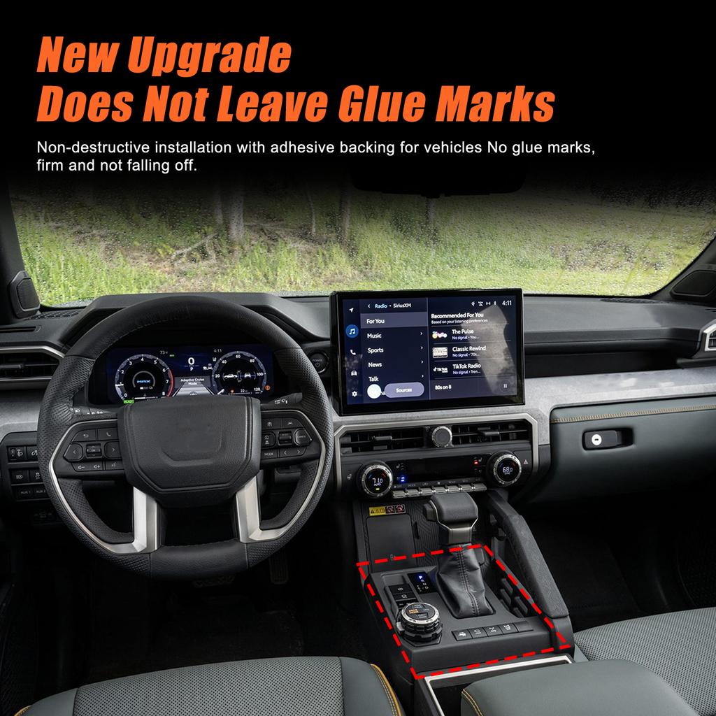 Blue ABS Center Console Gear Shift Panel Cover For Toyota Tacoma 2024-2025