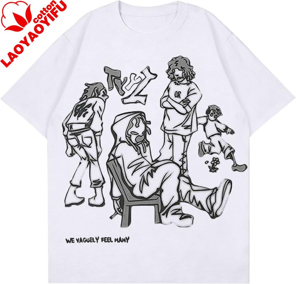 Unisexs Graphic Tshirt Oversized Creative Graffiti Short Sleeve Printed Shirts Summer Casual Funny Rapper Streetwear Y2k T Shirt
