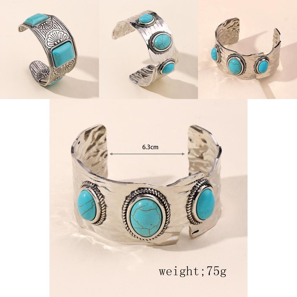 Boho Chic Alloy Geometric Hand Bracelet With Turquoise For Womens Fashion Scene