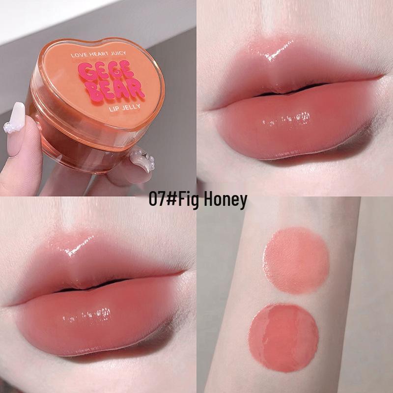 Gege Bear Love Heart Moisturizing Lip Jelly - Korean-Style Plumping & Glossy Pink Lips 8g