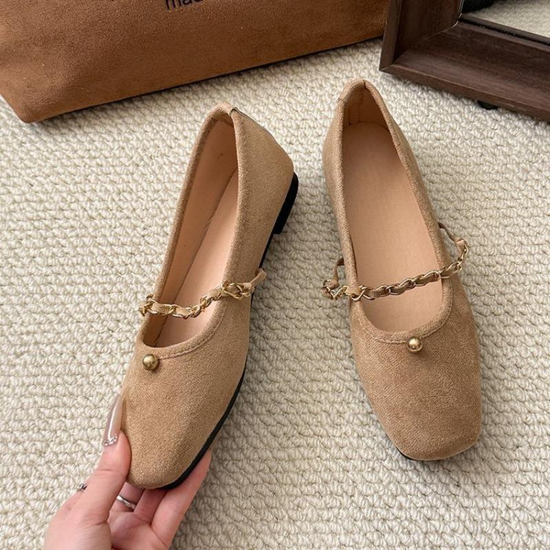 New Flat,shallow Toe Single Shoes for Women Large-sized Breathable Bean Shoes